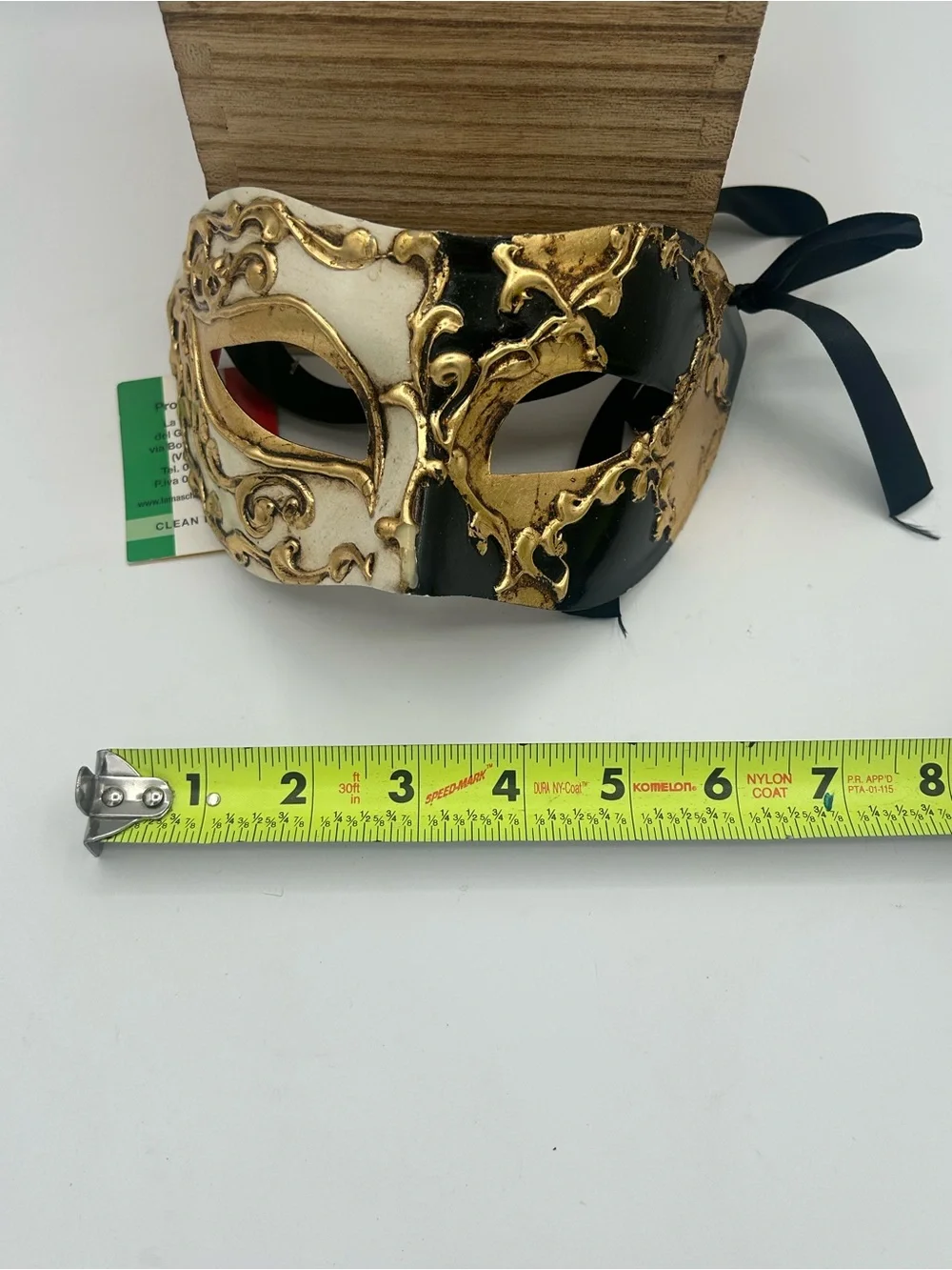 Venetian Gold and Black Half-Face Masquerade Mask - Italian Decorative Accent